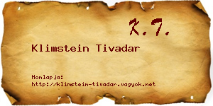 Klimstein Tivadar névjegykártya