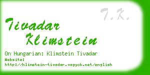 tivadar klimstein business card